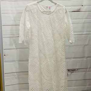 NWOT White lace pencil dress
